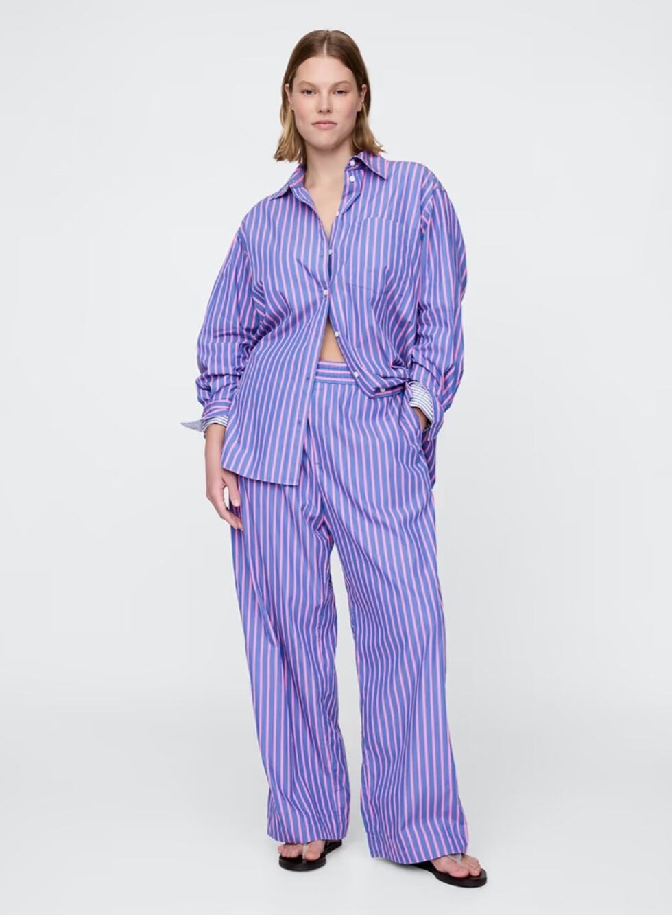 GAP Organic Cotton Poplin Easy Wide-Leg Pajama Set